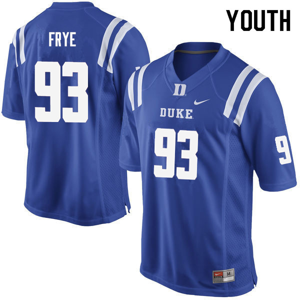 Youth #93 Ben Frye Duke Blue Devils College Football Jerseys Sale-Blue